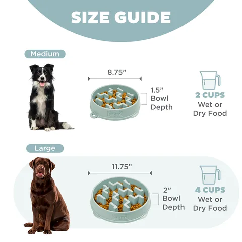 Outward Hound Fun Feeder Notch 刻痕慢食碗（鼠尾草綠／L） 5