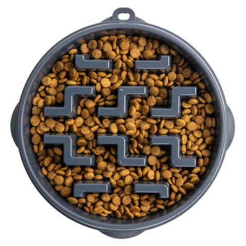 Outward Hound Fun Feeder Notch – Carbon Gray, Large