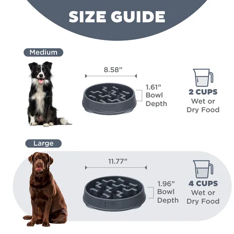Outward Hound Fun Feeder Notch 刻痕慢食碗（碳灰／L） 5