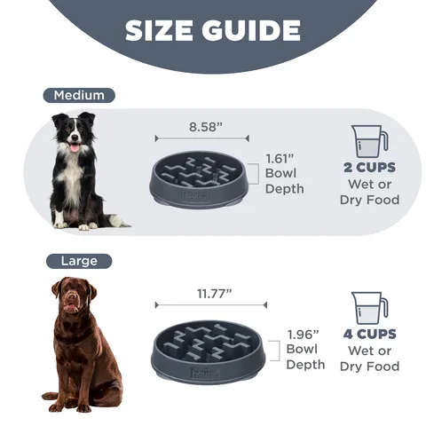 Outward Hound Fun Feeder Notch 刻痕慢食碗（碳灰／M） 5