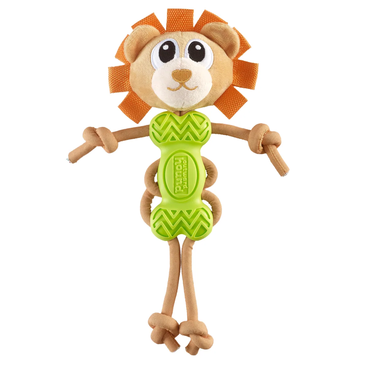 Outward Hound Molded Buddies Lion 獅子造型拉繩玩具（橘）