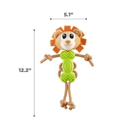 Outward Hound Molded Buddies Lion 獅子造型拉繩玩具（橘） 5