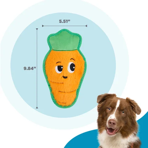 Outward Hound Tough Skinz 紅蘿蔔造型耐咬絨毛玩具（多色／M） 5