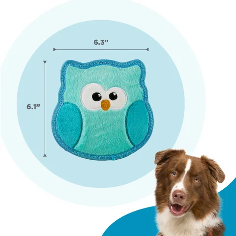 Outward Hound Tough Skinz Owl Dog Toy – Turquoise, Small 5