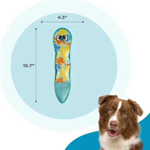 Outward Hound Tough Skinz 蛇造型耐咬絨毛玩具（藍／L） 5