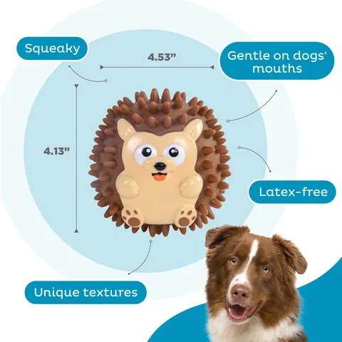 Outward Hound Lil Squeak 無乳膠刺蝟造型發聲狗玩具（棕／S） 3