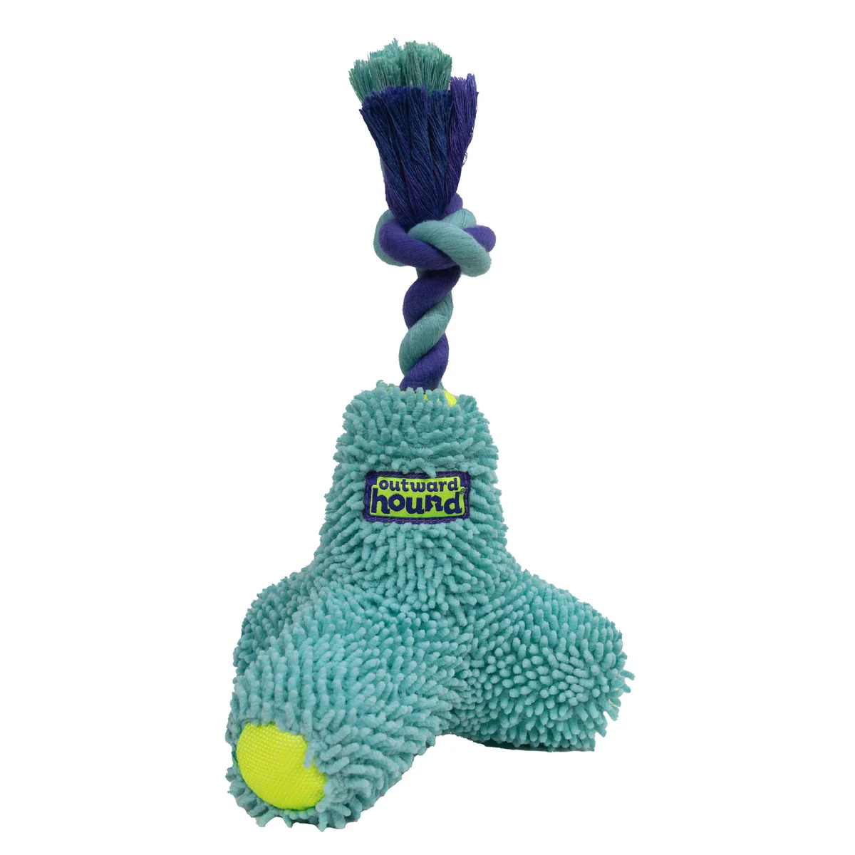 Outward Hound FlyFetch Rope Tug 拔河繩結玩具（藍／M）