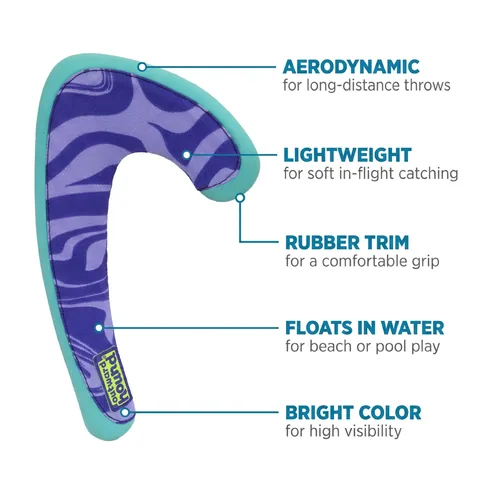 Outward Hound FlyFetch Boomerang Dog Toy – Purple, Medium 3