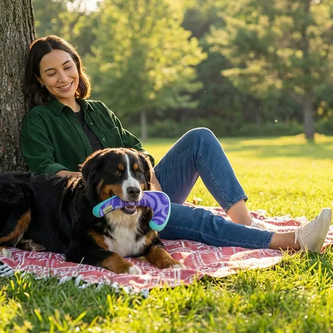 Outward Hound FlyFetch Boomerang Dog Toy – Purple, Medium 5