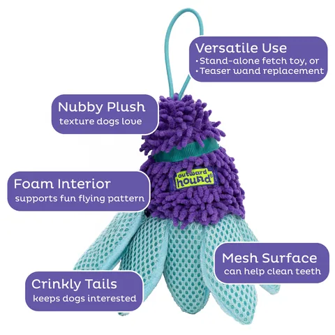 Outward Hound FlyFetch Birdies 小鳥玩具 2 入組（紫／S） 3