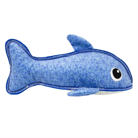 Outward Hound Xtreme Seamz Shark Dog Toy – Blue, Medium