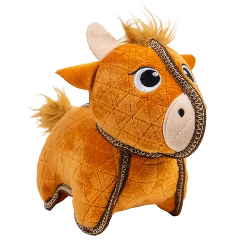 Outward Hound Xtreme Seamz Highland Cow Dog Toy – Brown, Medium