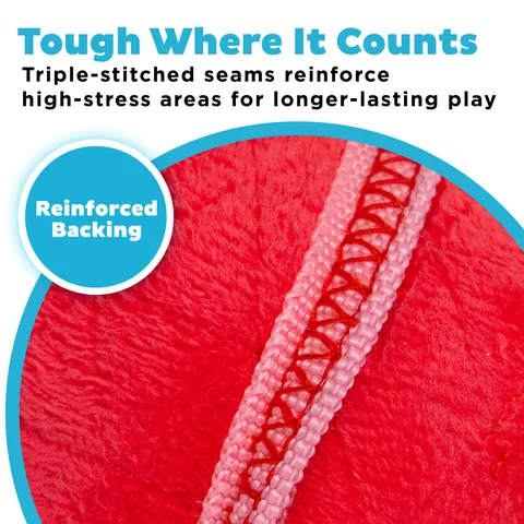 Outward Hound Xtreme Seamz Strawberry Dog Toy – Red, Small 3