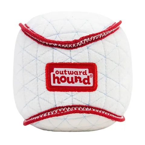 Outward Hound Xtreme Seamz Baseball Dog Toy – White, Small
