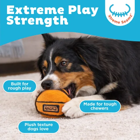Outward Hound Xtreme Seamz 籃球造型狗玩具（橘／S） 2