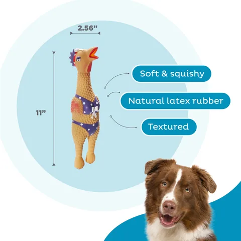 Outward Hound Squawkers Henrietta Dog Toy – Tan, Large 3