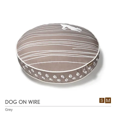 P.L.A.Y. Dog on Wire Round Bed 狗狗線條圓床 午夜藍 杏仁灰 S M 3