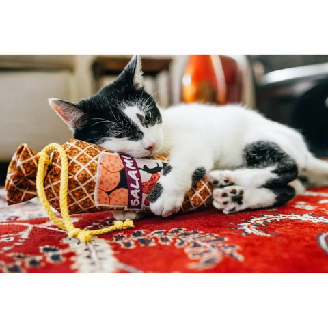 P.L.A.Y. Feline Frenzy Salami Slammer Kicker Toy 3