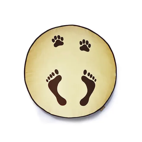 P.L.A.Y. Footprints Round Bed 腳印足跡圓床 鋼藍 卡其 5