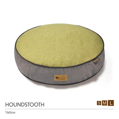 P.L.A.Y. Houndstooth Round Bed 千鳥格紋圓床 黃 紅 藍 灰 S M L 寵物床 5