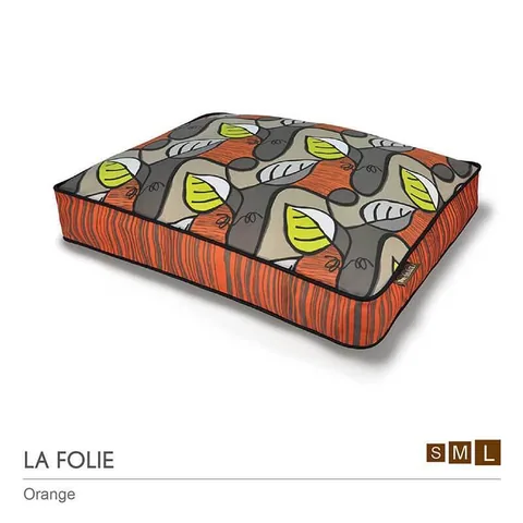 P.L.A.Y. La Folie Rectangular Bed 拉芙麗方床 柿橙 S M L 寵物床 2