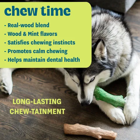 Pupstages Dogwood Original/Fresh Breath Dog Chew Toy – Large, 2-Pack 3