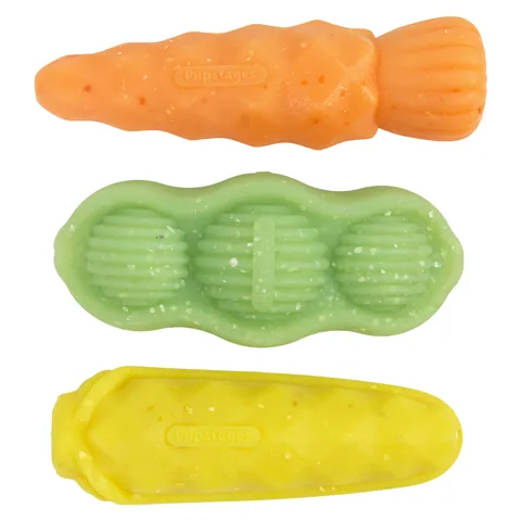 Pupstages Flex-Force Veggie Dog Toy – Multicolor, Small, 3-Pack