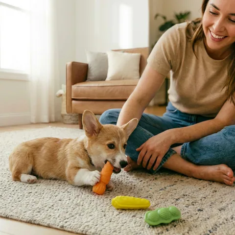 Pupstages Flex-Force Veggie Dog Toy – Multicolor, Small, 3-Pack 5