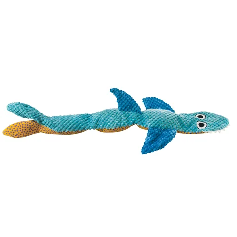 Pupstages Stuffing-Free Floppy Shark Dog Toy – Blue, Large